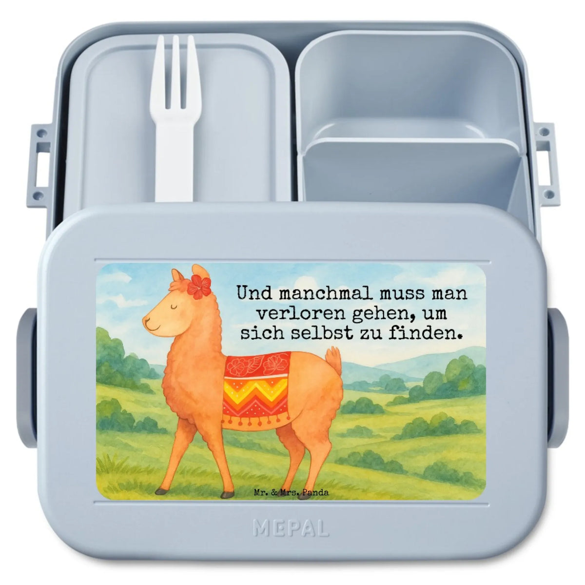 MEPAL Bentobox Alpaka Stolz Design Frischhaltedose, Essensbehälter, Jausenbox, Vesperbox, Snackdose, Meal Prep Box, Bentobox, Snackbox, Lunchbox, Lebensmittelbehälter, Essensbox, Bento-Brotdose, Bento Box, Lama, Alpaka