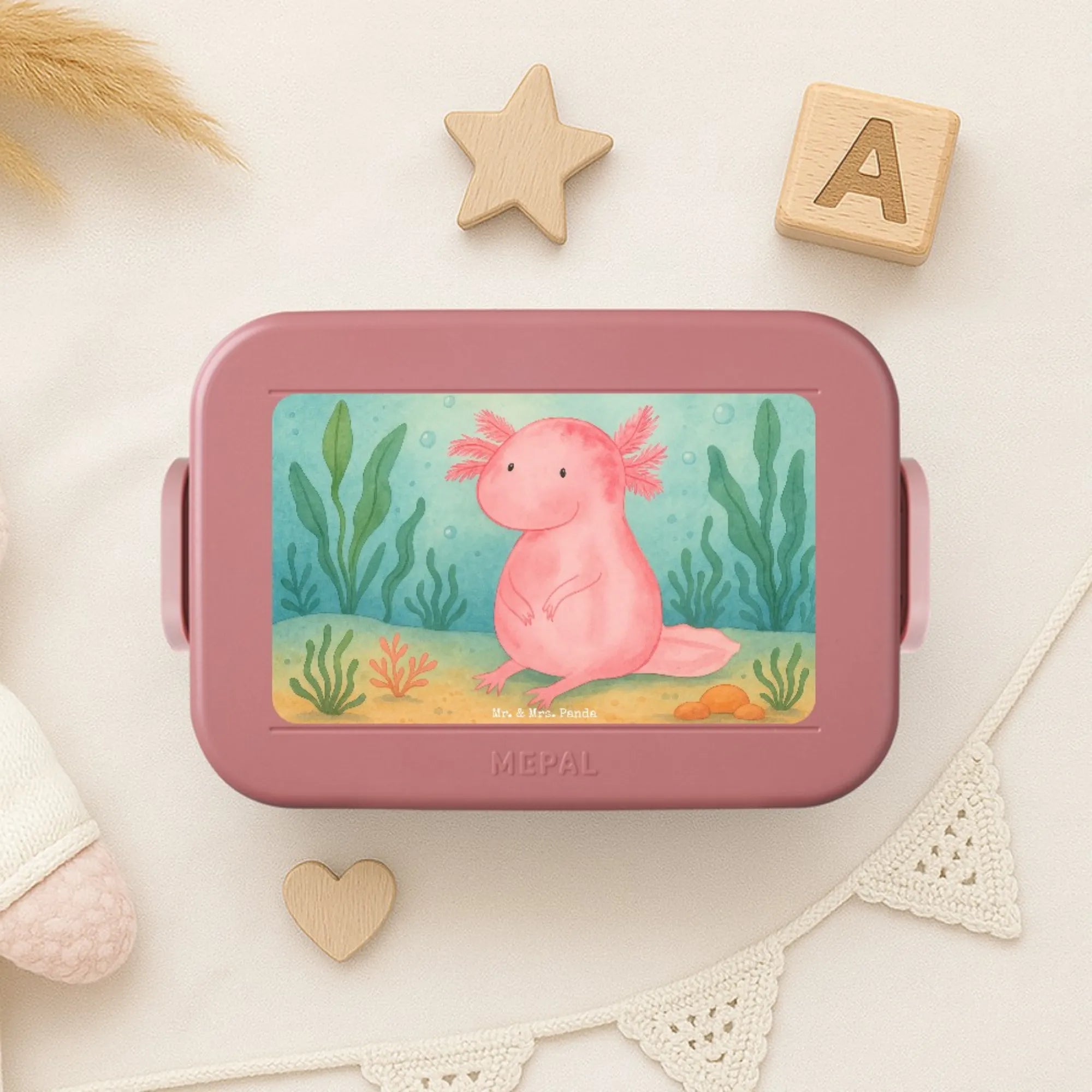 aksolotl null Design Snackbox, Snackdose, Frischhaltedose, Jausenbox, Bento-Brotdose, Bentobox, Essensbox, Lebensmittelbehälter, Lunchbox, Essensbehälter, Meal Prep Box, Bento Box, Vesperbox, Axolotl, Molch, Weisheit, Axolot, Vergnügt, Fröhlich, Zufrieden, Freundin, Liebe, Lebensweisheit, Lebensstil