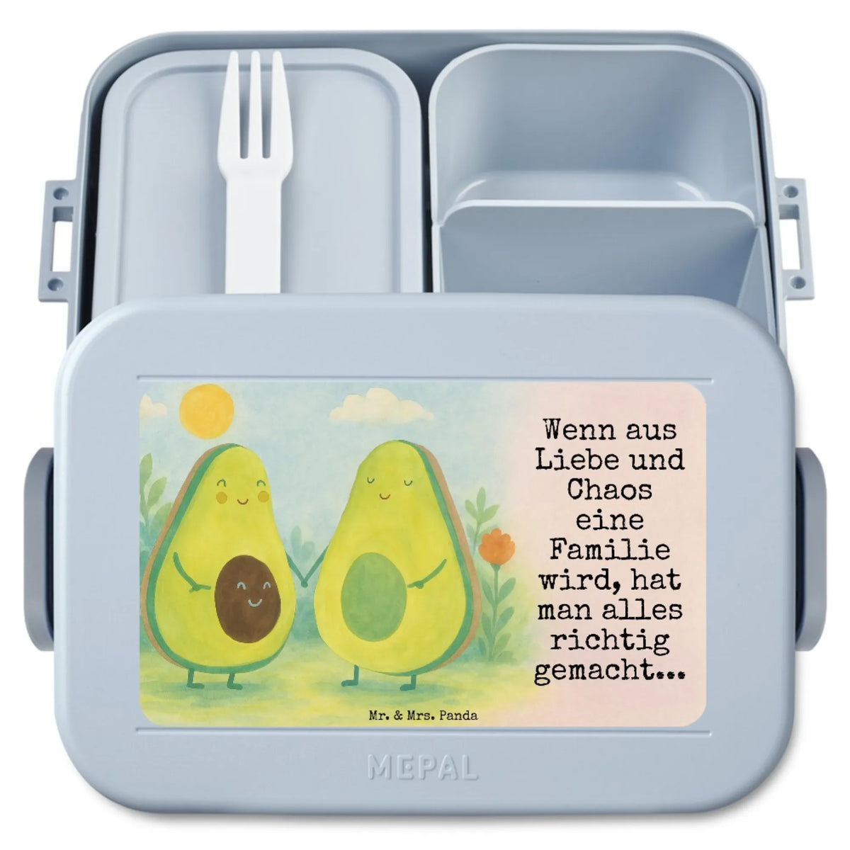 MEPAL Bentobox Avocado Pärchen Design Bento Box, Vesperbox, Bento-Brotdose, Lebensmittelbehälter, Snackdose, Jausenbox, Snackbox, Lunchbox, Essensbehälter, Meal Prep Box, Frischhaltedose, Bentobox, Essensbox, Veggie, Gesund, Vegan, Avocado, Schwangerschaft, Familie, Avocuddle, Geburt, Avocados, Liebe, Kinder, Hochzeit, Babyparty, Babyshower
