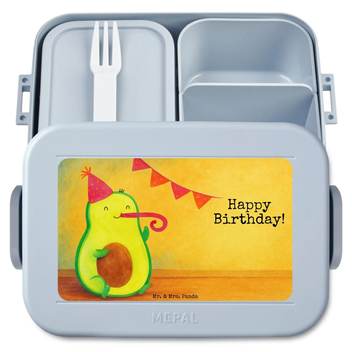 MEPAL Bentobox Avocado Geburtstag Design Vesperbox, Frischhaltedose, Snackbox, Meal Prep Box, Bentobox, Jausenbox, Lebensmittelbehälter, Lunchbox, Bento-Brotdose, Bento Box, Essensbehälter, Essensbox, Snackdose, Veggie, Avocado, Gesund, Vegan