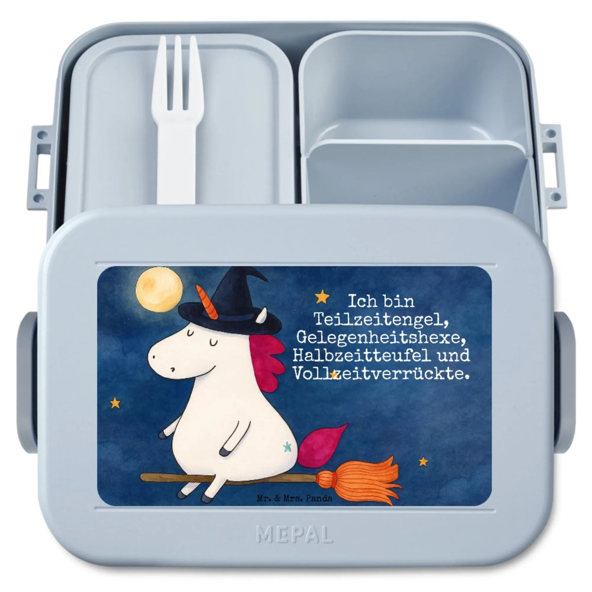 MEPAL Bentobox Einhorn Hexe Design Essensbox, Jausenbox, Frischhaltedose, Snackdose, Essensbehälter, Vesperbox, Bentobox, Lebensmittelbehälter, Bento Box, Snackbox, Lunchbox, Bento-Brotdose, Meal Prep Box, Unicorn, Einhorn, Einhorn Deko, Einhörner, Engel, Frau, Leben, Verrückte, Zicke, Teufel, Freundin, Ehefrau, Hexe