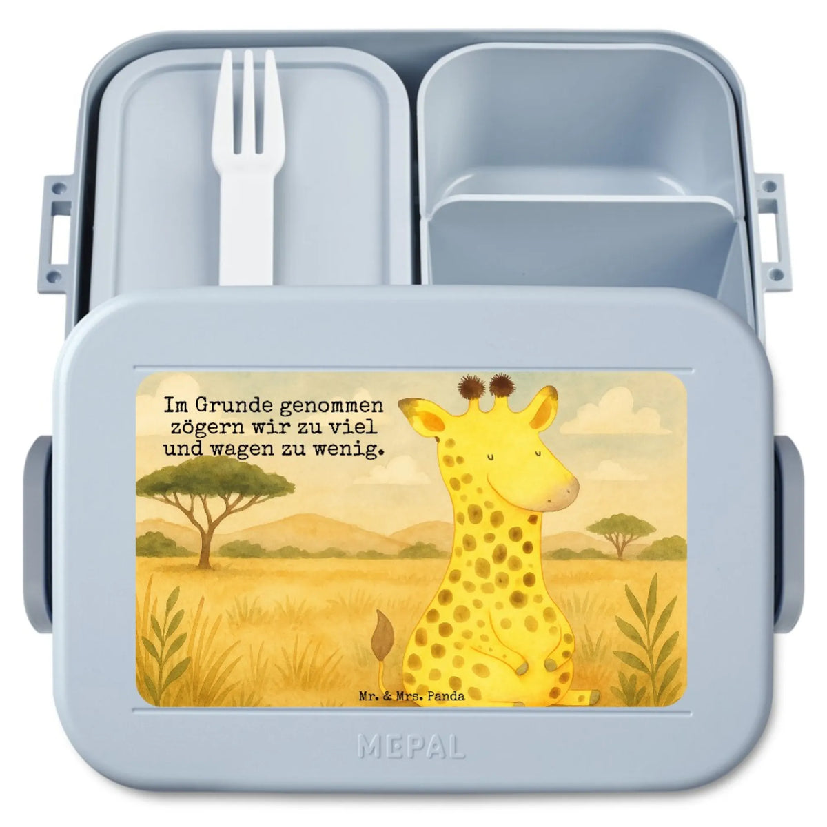MEPAL Bentobox Giraffe Zufrieden Design Essensbehälter, Essensbox, Meal Prep Box, Bento-Brotdose, Lunchbox, Bentobox, Frischhaltedose, Vesperbox, Snackbox, Lebensmittelbehälter, Snackdose, Bento Box, Jausenbox, Afrika, Wildtiere, Zufrieden, Giraffe, Glück, Abenteuer