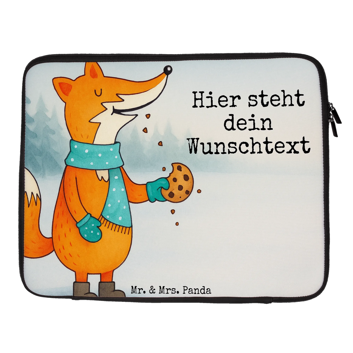 Personalized Notebook Bag Fox biscuit Design animal lover, foxes, forest wildlife, clever as a fox, christmas present, cookies, baking saying, christmas time, kitchen decoration