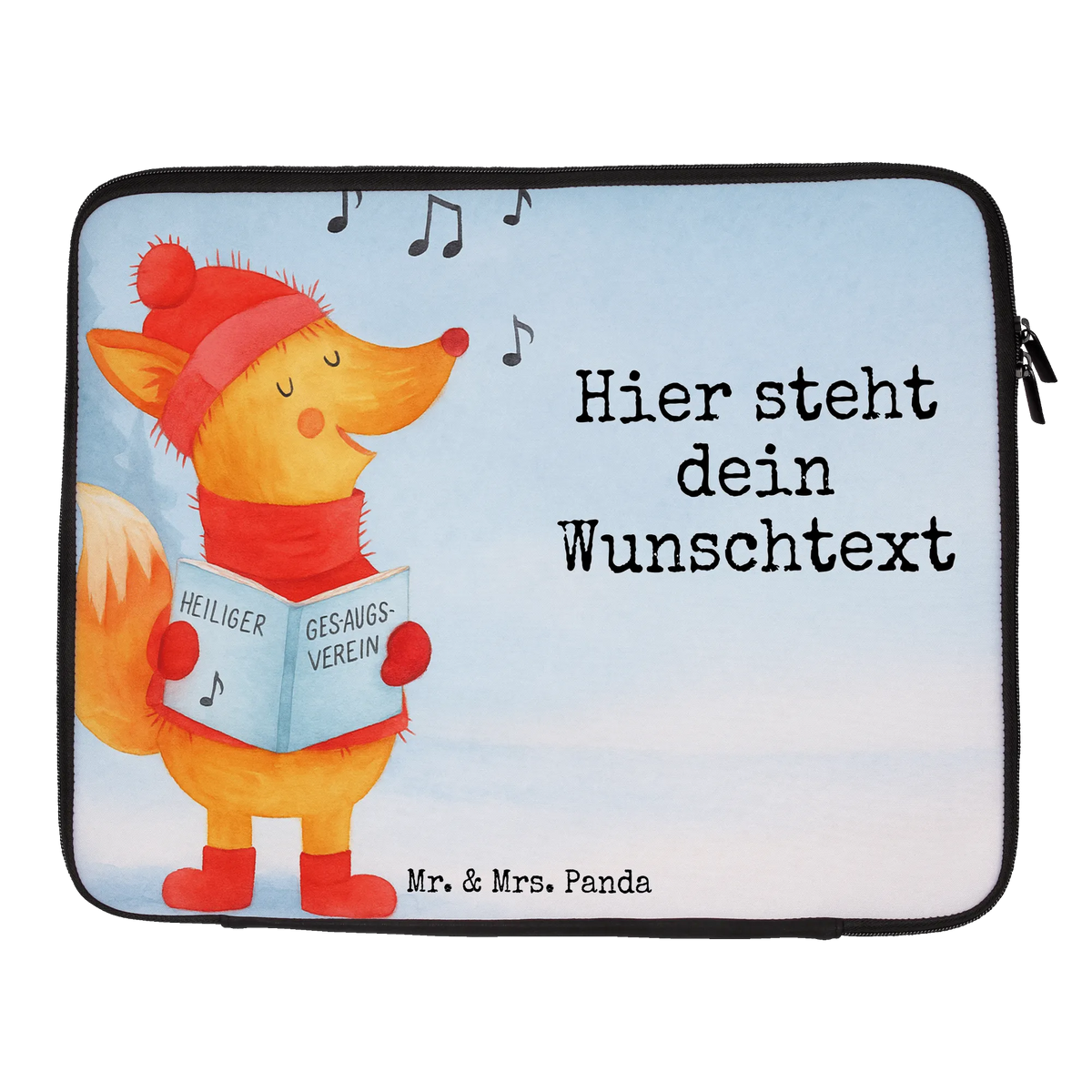 Personalized Notebook Bag Fox Singer Design Christmas time, snow