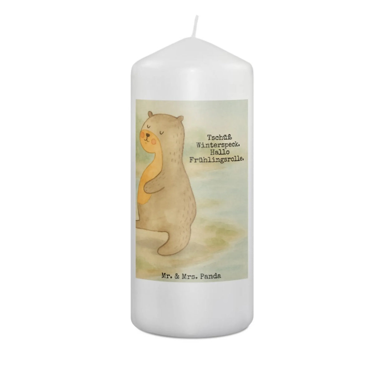 Kerze Otter Bauch Design Bedruckte Kerze, Zylinderkerze, Erinnerungskerze, Kerze, Blockkerze, Stumpenkerze, Erinnerungslicht, Wachskerze, Fischotter, Otter, Seeotter, Otter Seeotter See Otter
