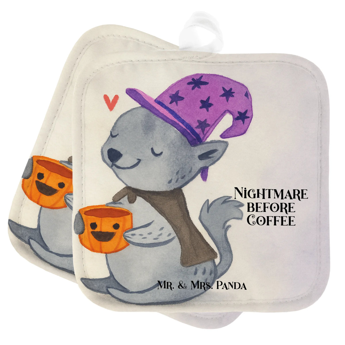 2er Set Topflappen  Kater Kaffee Design Topflappen, topfhalter, Topfuntersetzer, Zwei Topflappen, 2er Set Topflappen, Topflappen Set, Topflappen 2er Set, Doppel Topflappen, Topflappen im Doppelpack, Topflappenset, Kochlappen, Ofenlappen, Dekoration, Geschenke, Schenken, Deko, Halloween, Martinssingen, Kater, Hexe, Magie, Kaffee
