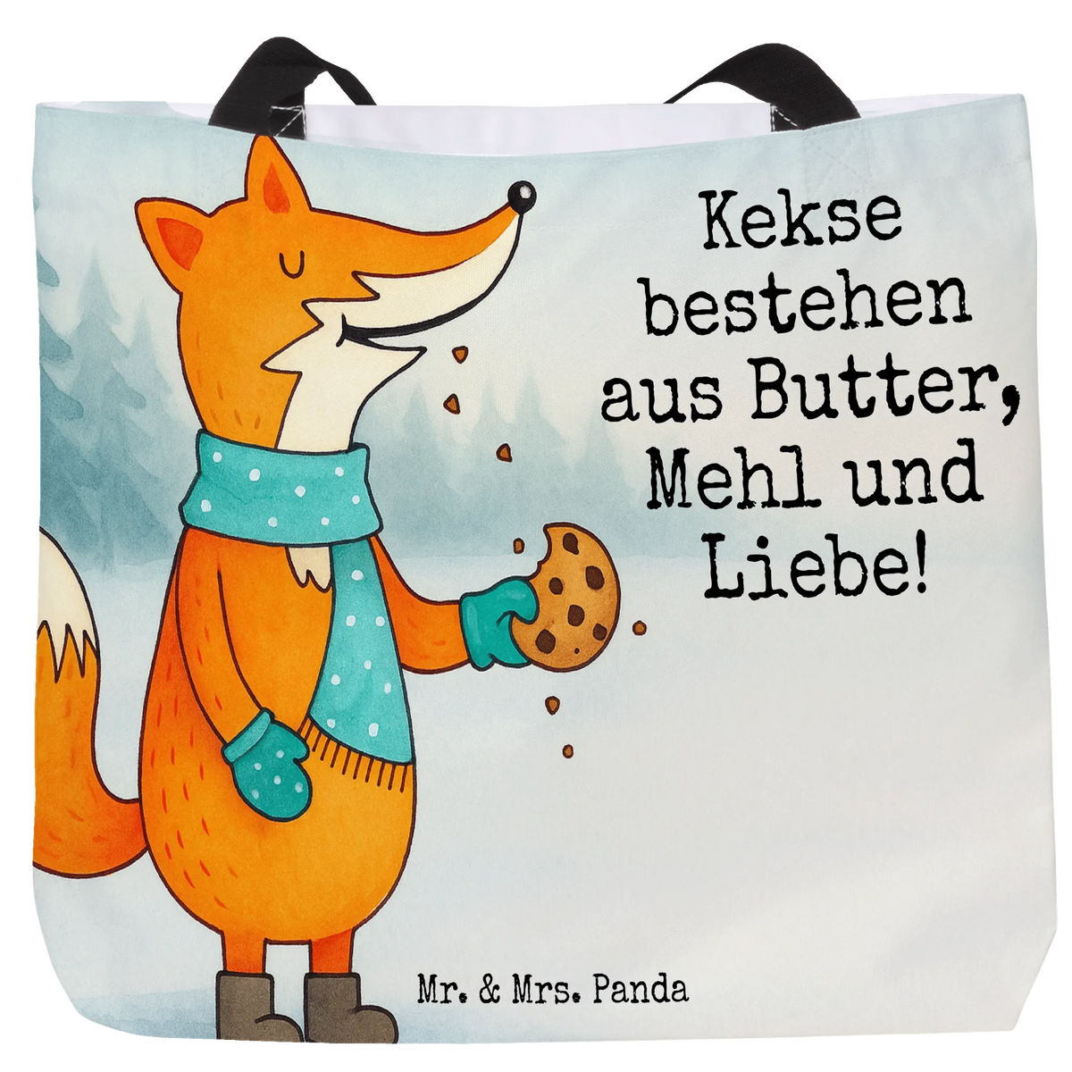 Shopper Fuchs Keks Design Unitasche, Einkaufstasche, Strandtasche, Beutel, Reisetasche, Tragetasche, Alltagstasche, Laptoptasche, Statement-Tasche, Schulbeutel, Urlaubstasche, Tote Bag, Büchertasche, Pandatasche, Tragebeutel, City-Shopper, Freizeittasche, studententasche, Schultasche, XL Tasche, Stoffbeutel, Tasche, Fuchs, Küche Deko, Weihnachtszeit, Liebe, Winter, Backen Spruch, Plätzchen, Füchse, Kekse