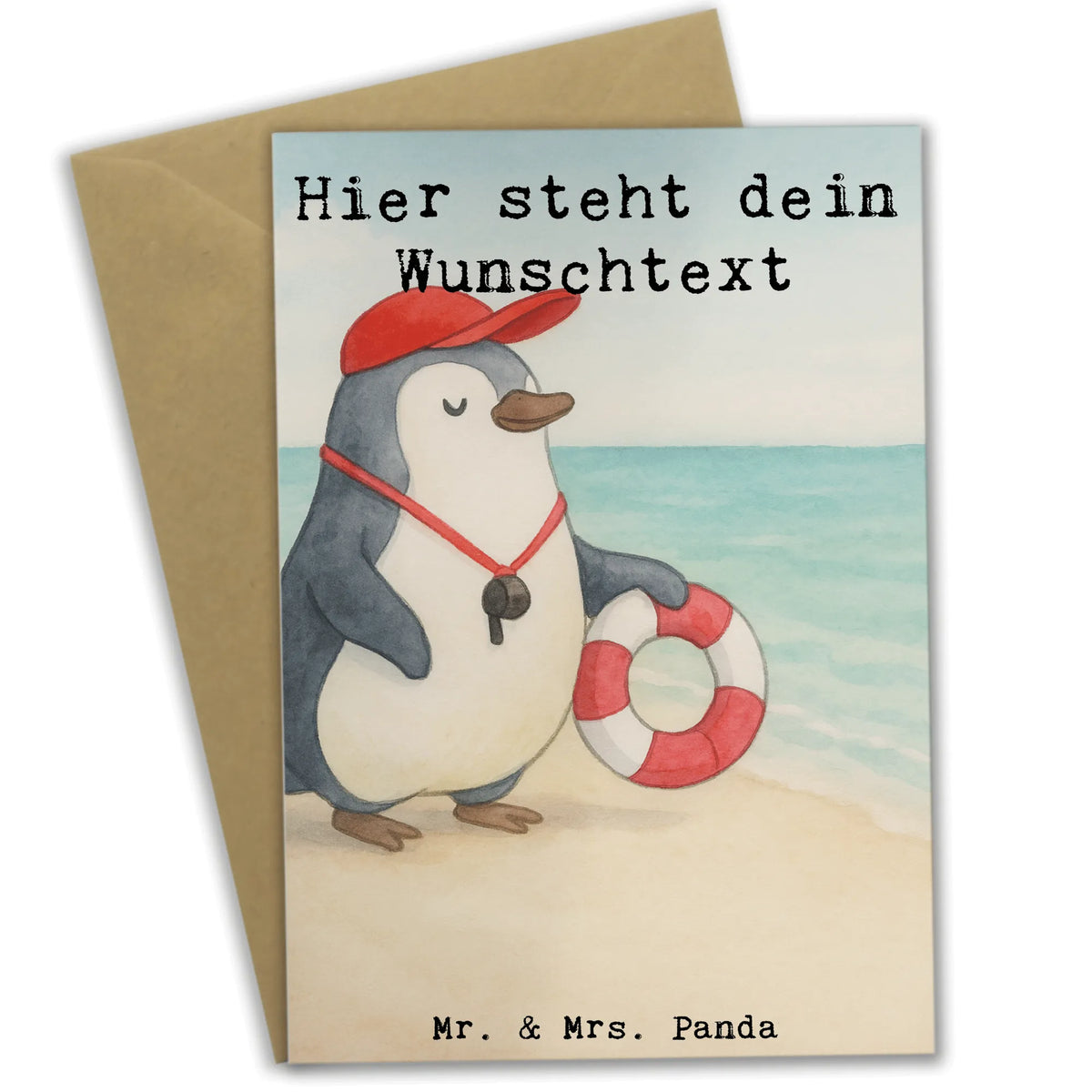 Personalisierte Grußkarte Bademeister Leidenschaft Design