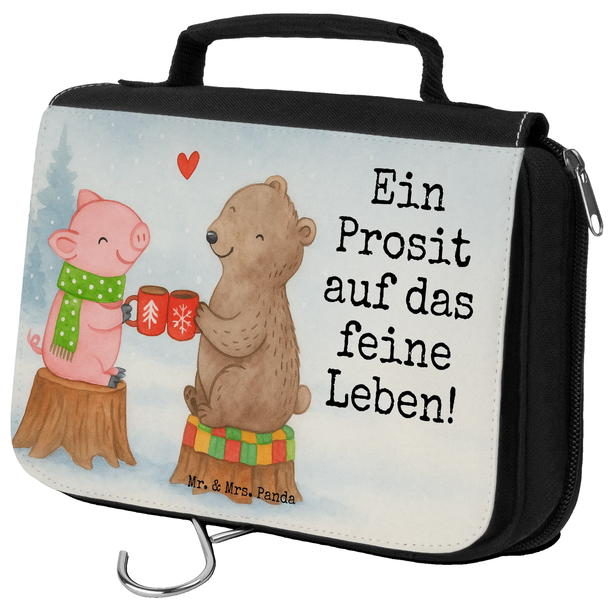 Wash bag Glowing Pig Bash Design Christmas time, snow