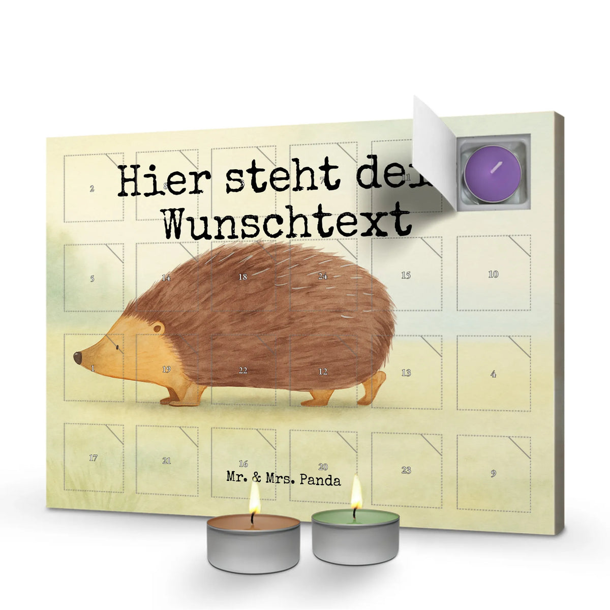 Personalisierter Duftkerzen Adventskalender Igel Herzen Design|p:1967048|h:a6baac626e62af0211e3ecc0a054c229