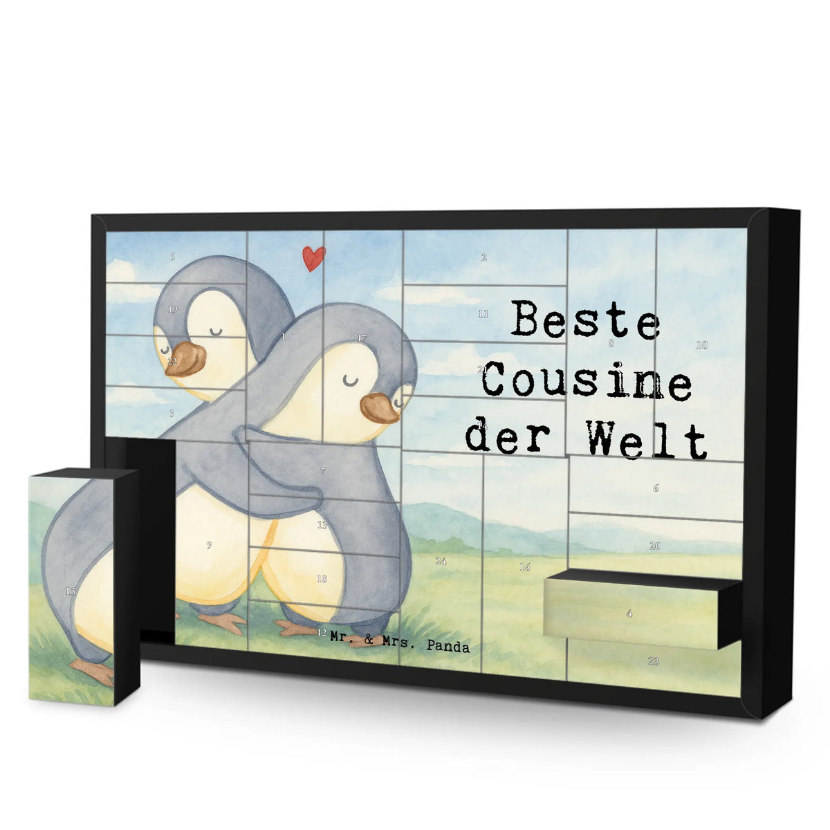 Befüllbarer Adventskalender Pinguin Beste Cousine der Welt Design Adventskalender Schachtel, Kalender Zum Befüllen, Leerer Adventskalender, Adventskalender Box, Bastel Adventskalender, selbstbefüllbarer adventskalender, diy weihnachtskalender, Geschenkekalender, Schachtel Adventskalender, Diy Adventskalender, Adventskalender, Weihnachtskalender, Geschenkidee, Geschenk, Schenken, Mitbringsel, Geburtstag, Geburtstagsgeschenk, für, Danke, Dankeschön, Bedanken, Freude machen, Geschenktipp, Familie, Verwandtschaft, Tochter von Onkel, Cousinchen, Kusine, Kousine, Tochter von Tante, Cousin, Cousine