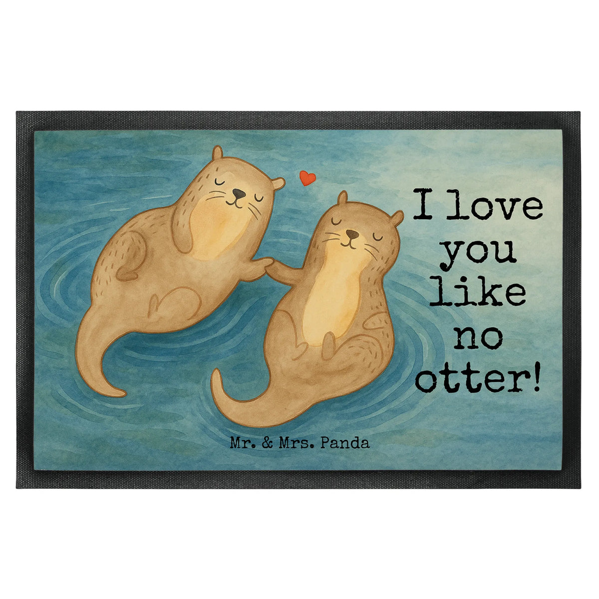 Doormat otter holding hands Design mammal, animal, gift ideas for animal lovers, water mammal, otter gifts, water, predator, aquatic animal, baby otter, animal lover, marten, sea otter, gifts for people in love, water animal, European otter, Otter Sea Otter Lake Otter