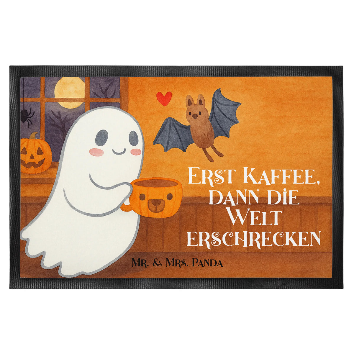 Fußmatte Gespenst Kaffee Design Schuhabstreifer, Fußabstreifer, Bodenvorleger, flurmatte, abstreifer, Eingangsteppich, Schmutzmatte, Outdoor-Matte, hausmatte, Fussmatte, Abtreter, außenmatte, bodenmatte, Schmutzfänger, Haustürmatte, Abtretmatte, Schmutzfangmatte, teppichmatte, fußmatte, Vorleger, Schmutzfangteppich, Gummimatte, Türmatte, Fußabtreter, Eingangsmatte, Sauberlaufmatte, Gummi-Fußmatte, Türvorleger, matte haustür, Martinssingen, Halloween, Deko, Dekoration, Geschenke, Schenken, Gespenst, Kaffee