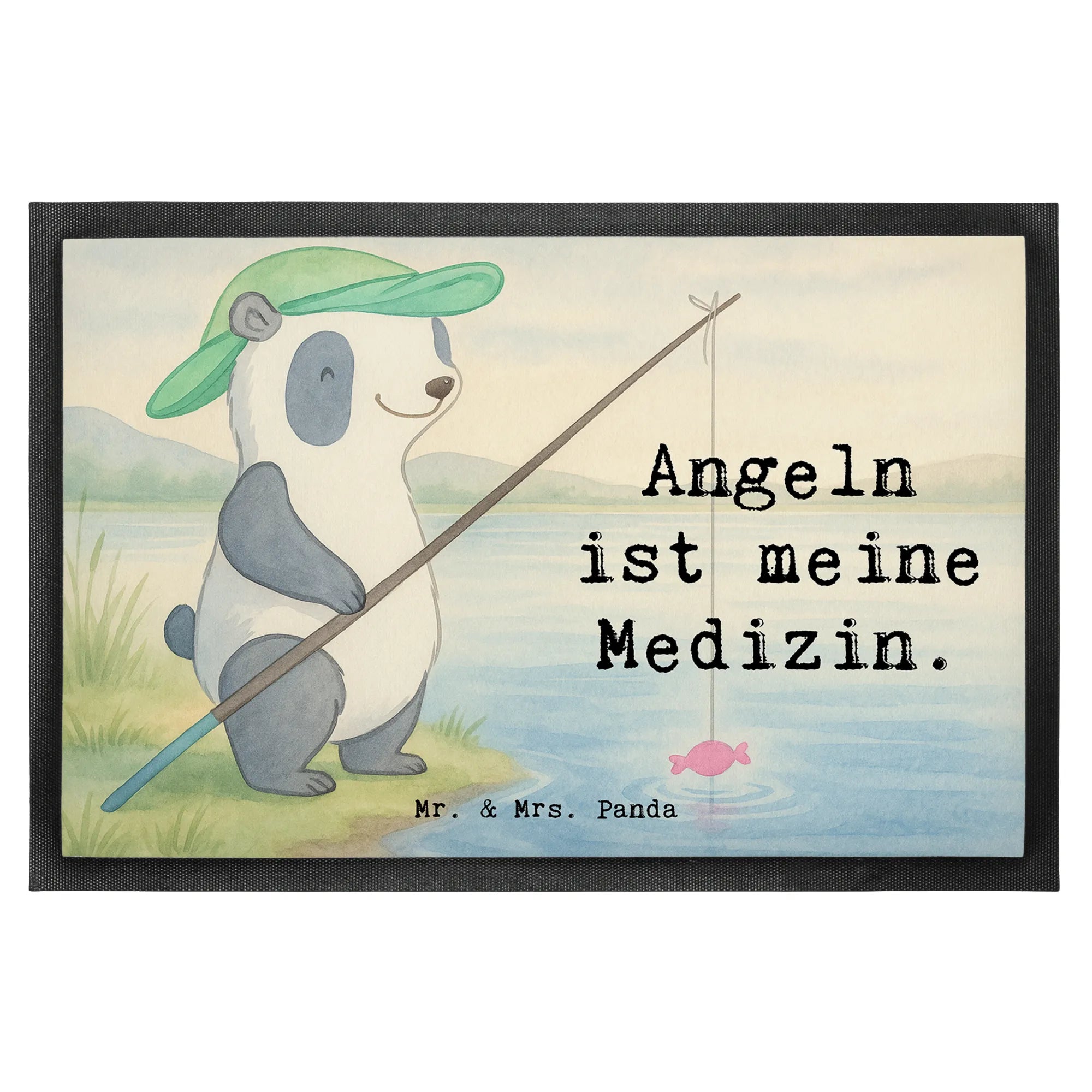 Fußmatte Panda Angeln Design bodenmatte, Fußabtreter, flurmatte, Sauberlaufmatte, Abtreter, Outdoor-Matte, hausmatte, Schmutzfangmatte, Vorleger, abstreifer, Türvorleger, Abtretmatte, Eingangsteppich, Schmutzfänger, Gummimatte, teppichmatte, Gummi-Fußmatte, Haustürmatte, fußmatte, Türmatte, Schmutzfangteppich, Fussmatte, Schuhabstreifer, Eingangsmatte, Bodenvorleger, matte haustür, außenmatte, Fußabstreifer, Schmutzmatte, Geschenk, Schenken, Sport, Sportart, Hobby, Danke, Dankeschön, Auszeichnung, Gewinn, Sportler, Hobbyangler, Angler, Angeln gehen, Angelverein, Angeln, Angelsport