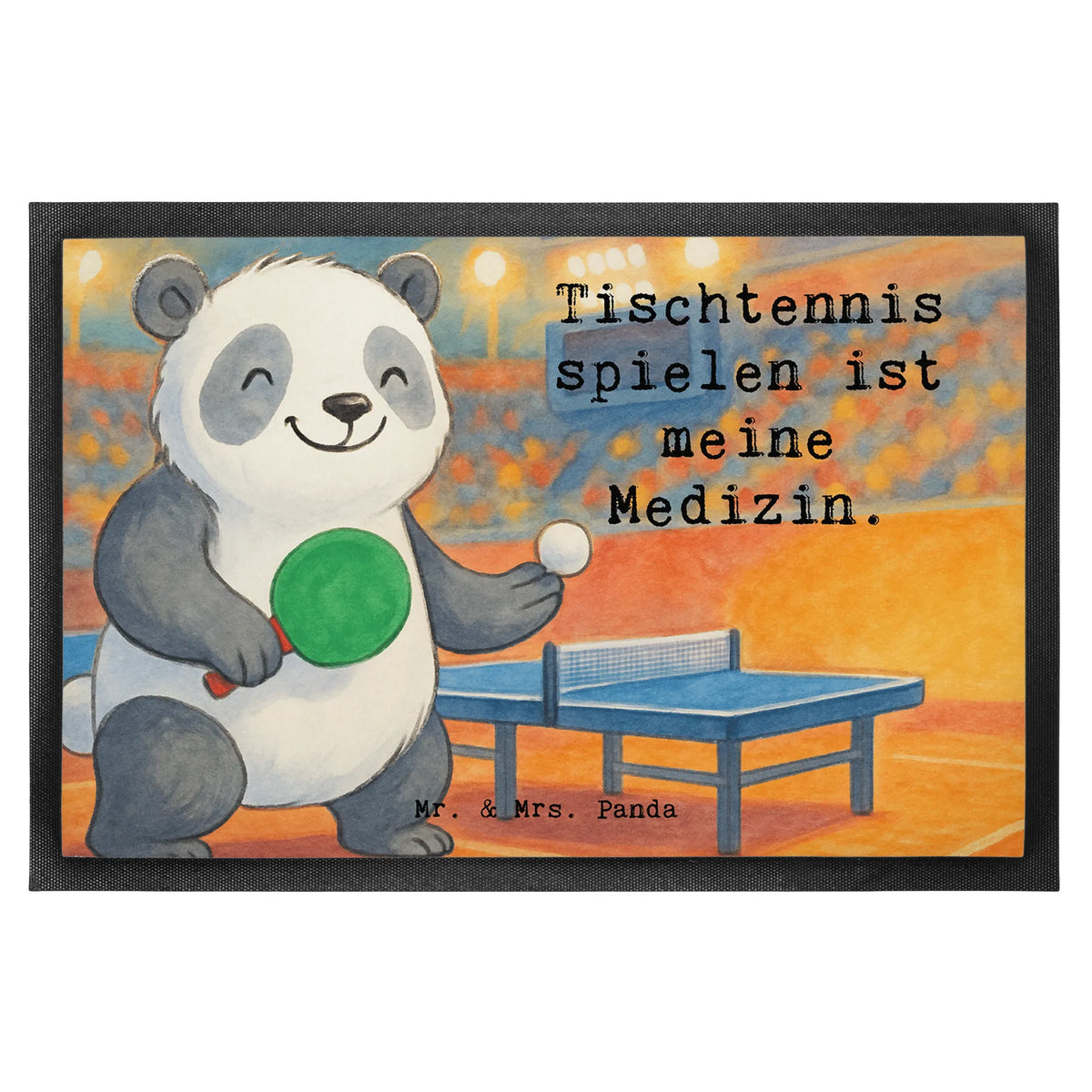 Fußmatte Panda Tischtennis Design Sauberlaufmatte, außenmatte, fußmatte, abstreifer, Vorleger, Abtretmatte, Abtreter, flurmatte, Schmutzmatte, Outdoor-Matte, Gummi-Fußmatte, bodenmatte, Bodenvorleger, matte haustür, Türvorleger, Fussmatte, hausmatte, Türmatte, Eingangsmatte, Schmutzfangteppich, Fußabstreifer, Schuhabstreifer, Schmutzfänger, Schmutzfangmatte, Gummimatte, teppichmatte, Haustürmatte, Fußabtreter, Eingangsteppich, Sportler, Gewinn, Auszeichnung, Geschenk, Dankeschön, Danke, Hobby, Sportart, Sport, Schenken, Tischtennis Verein, Ballsport, Tischtennis, Tischtennis Bund