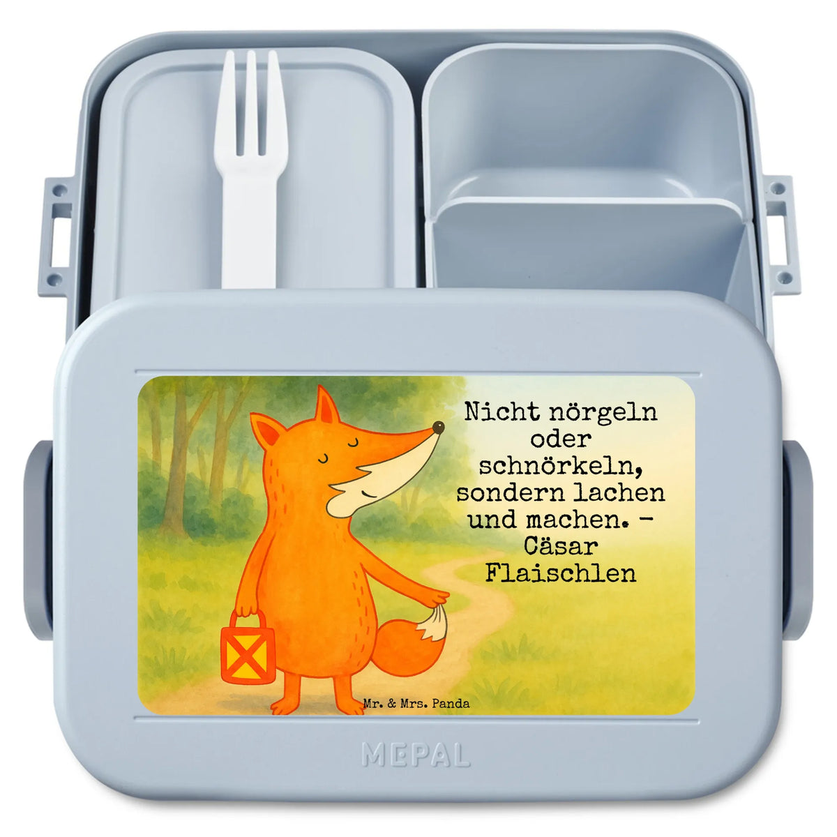 MEPAL Bentobox Fuchs Laterne Design Jausenbox, Bentobox, Essensbox, Vesperbox, Lunchbox, Snackdose, Essensbehälter, Frischhaltedose, Bento-Brotdose, Snackbox, Lebensmittelbehälter, Meal Prep Box, Bento Box, Fuchs, Füchse, Spruch Trösten, Cäsar Otto Hugo Flaischlen, Laterne, Laternenumzug, Liebeskummer Spruch, Sankt Martin, Aufmuntern