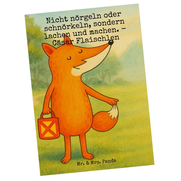 Postkarte Fuchs Laterne Design