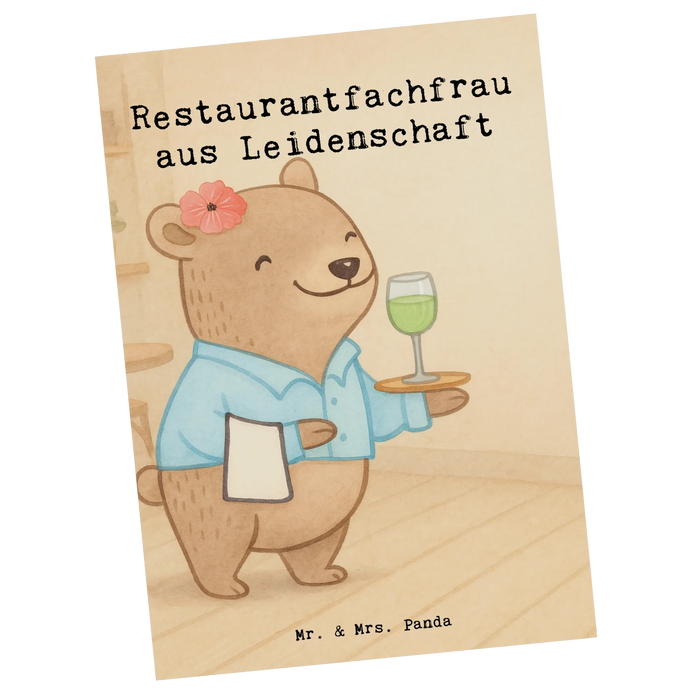 Postkarte Restaurantfachfrau Leidenschaft Design