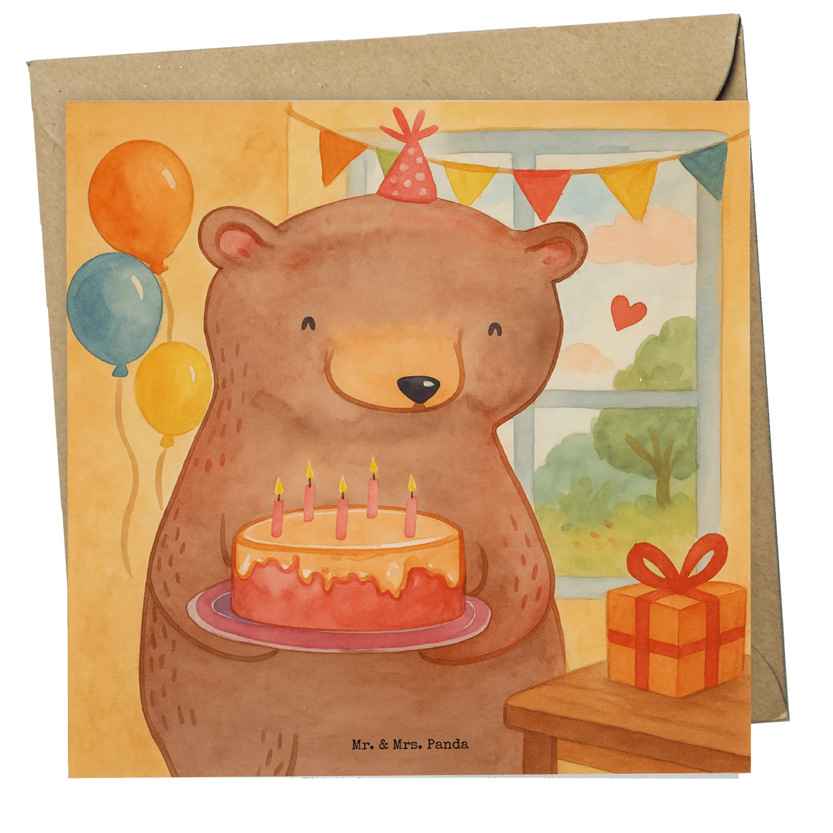 Deluxe Karte Geburtstag Bär Torte Design Grußkarte, Klappkarte, doppelkarte, anlasskarte, Glückwunschkarte, faltkarte, Geschenk, Geburtstag, Geburtstagsgeschenk, Zum, für, Mitbringsel, Feier, Party