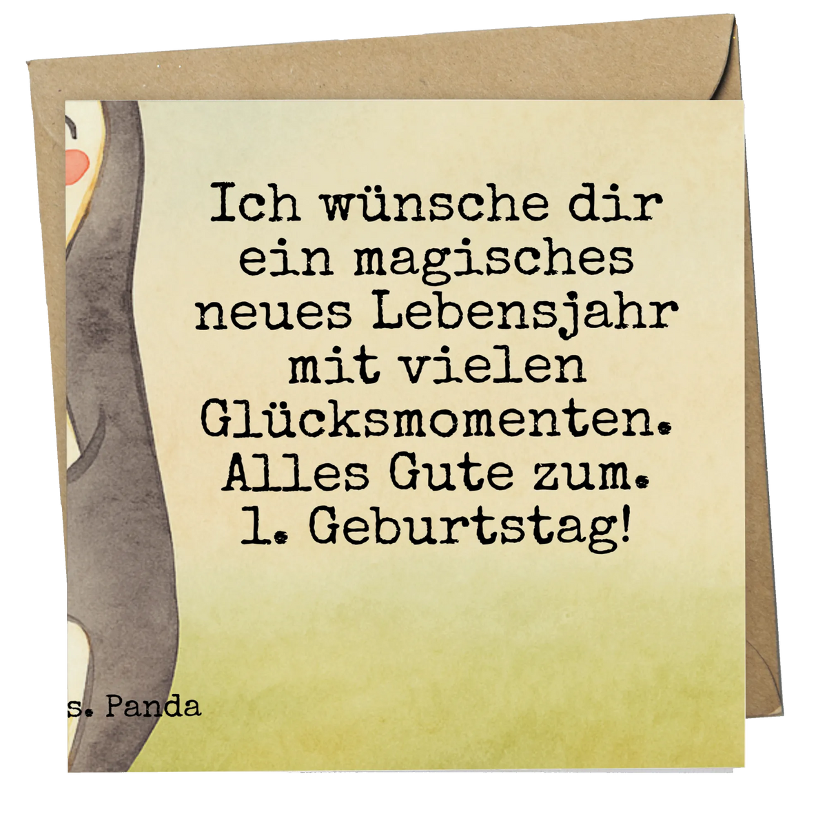 Deluxe Karte 1. Geburtstag Pinguin Luftballon Design doppelkarte, Glückwunschkarte, Grußkarte, Klappkarte, anlasskarte, faltkarte, Geburtstagsgeschenk, Geschenk, Geburtstag, Pinguin, Geburtstage, Geburtstagsfeier, Happy Birthday