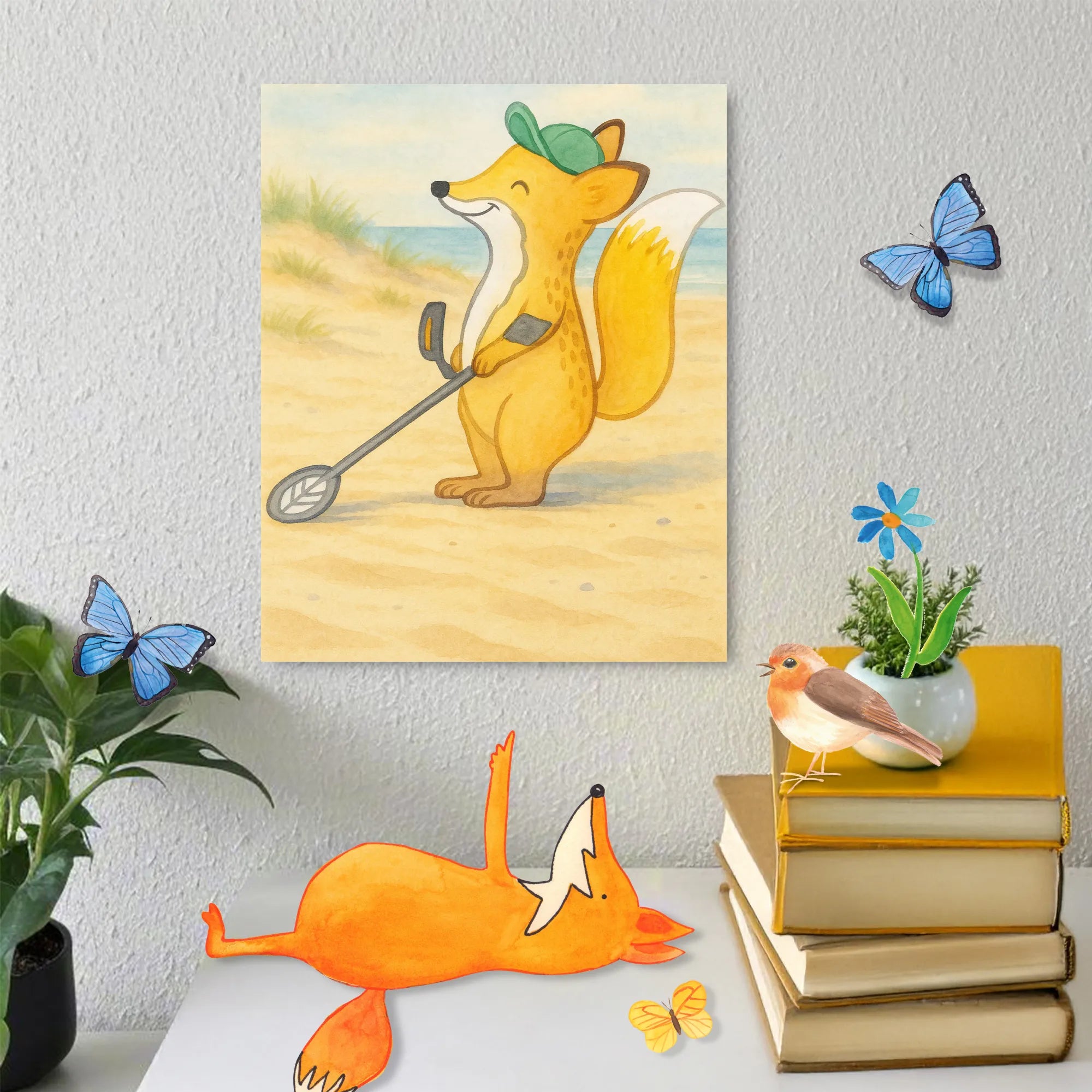 Paint by Numbers Fox metal detector Design Gift, giving, thank you, award, profit, athlete, probe walker, Metal detector, look for coins, probe, treasure hunt