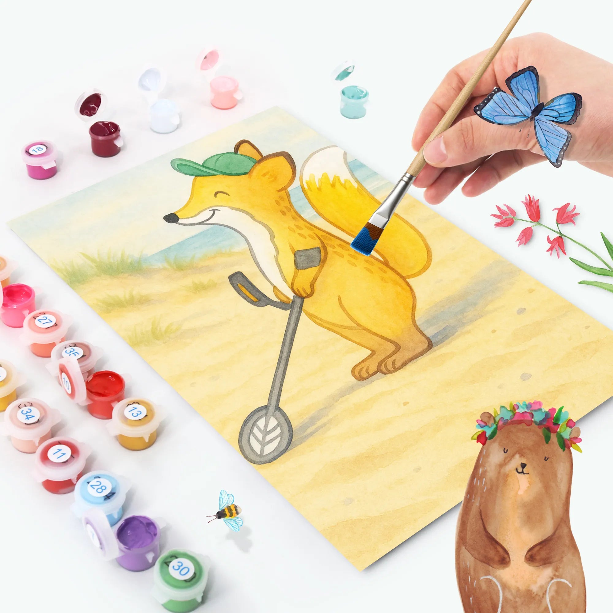 Paint by Numbers Fox metal detector Design Gift, giving, thank you, award, profit, athlete, probe walker, Metal detector, look for coins, probe, treasure hunt