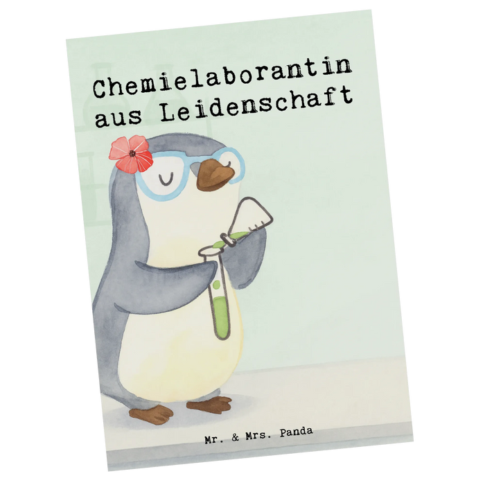 Postkarte Chemielaborantin Leidenschaft Design