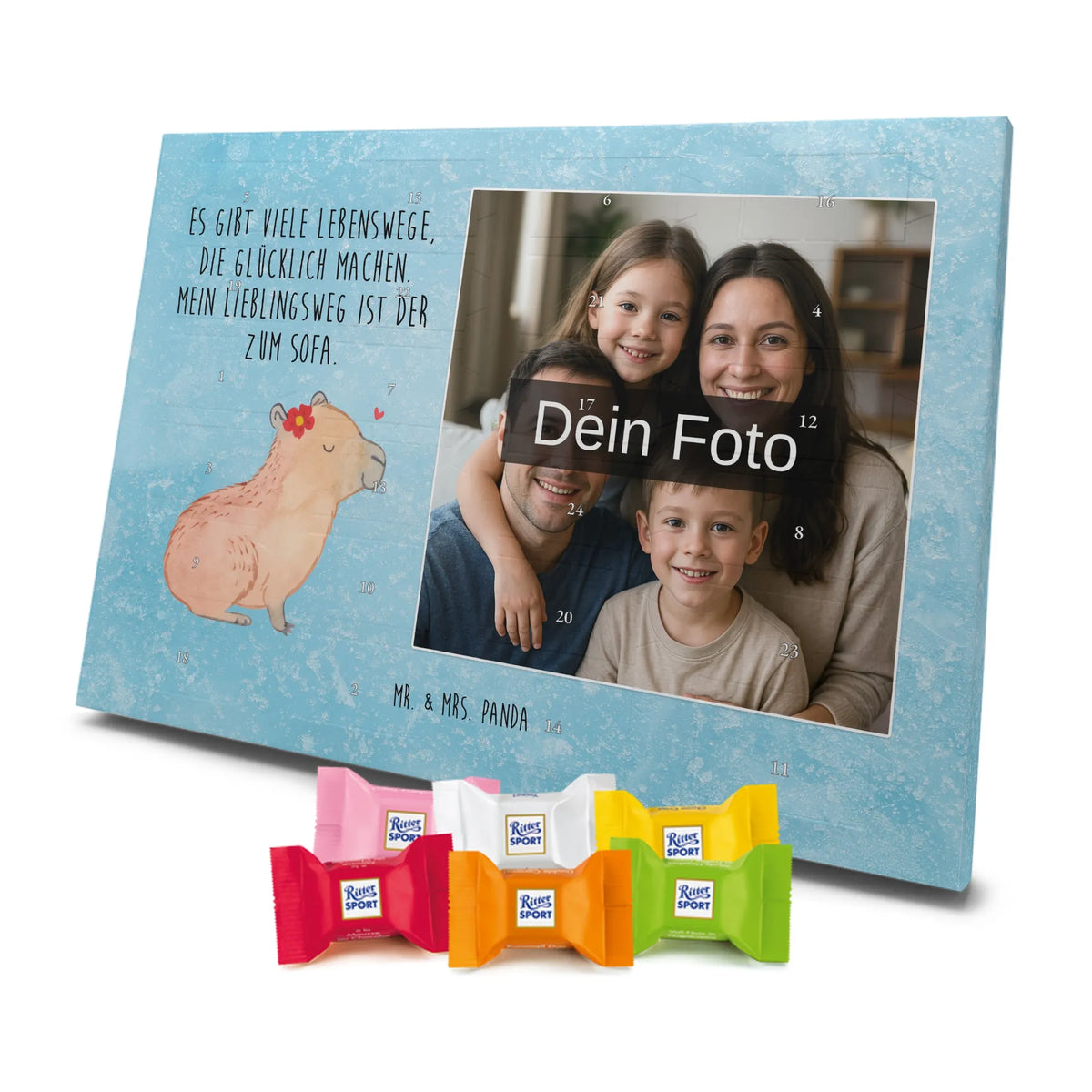 Personalisierter Schoko Foto Adventskalender Capybara Blume Fotokalender Advent, Personalisierter Schoko Foto Adventskalender, Schoko Foto Adventskalender, Foto Schokoladen Adventskalender, Foto Adventskalender, Tiere, Gute Laune, Lustige Sprüche, Tiermotive, Capybara