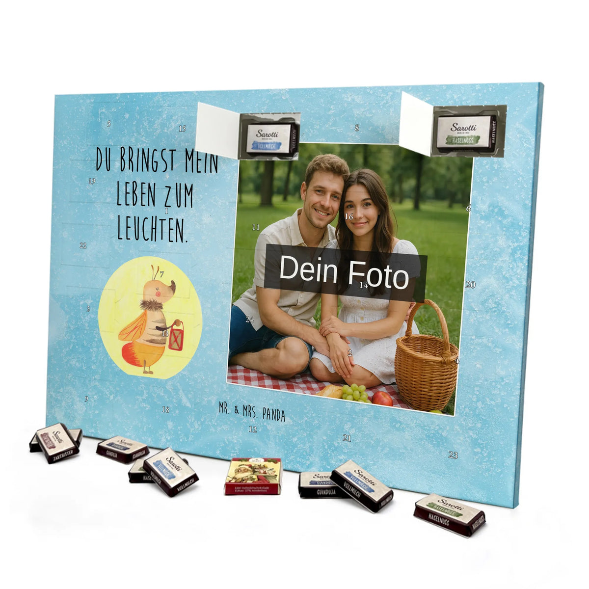 Personalisierter Schoko Foto Adventskalender Glühwürmchen Foto Schokoladen Adventskalender, Fotokalender Advent, Personalisierter Schoko Foto Adventskalender, Schoko Foto Adventskalender, Foto Adventskalender, Tiere, Gute Laune, Lustige Sprüche, Tiermotive, Verlobung, Liebesbeweis, Glühwurm, Heiratsantrag, Jahrestag, Falter, Lieblingsmensch, Magisch, Leuchten, Glühwürmchen, Liebesspruch, Liebe
