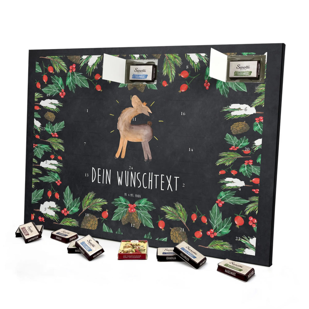 Personalisierter Schoko Adventskalender Lama Stolz