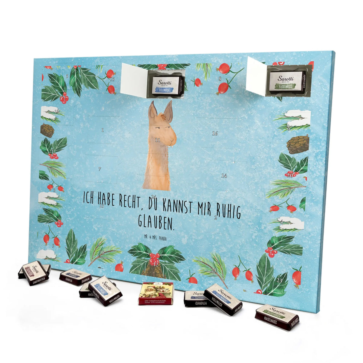 Schoko Adventskalender Lamakopf Genervt