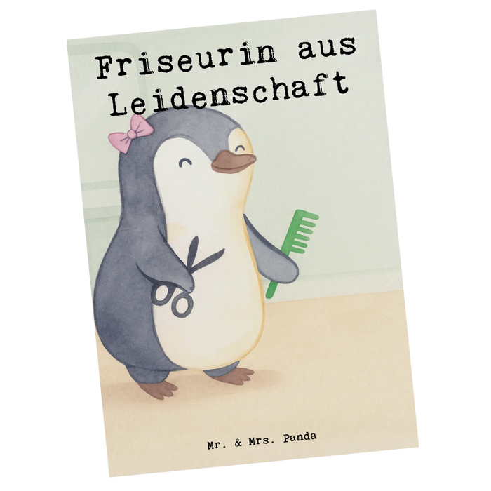 Postkarte Friseurin Leidenschaft Design