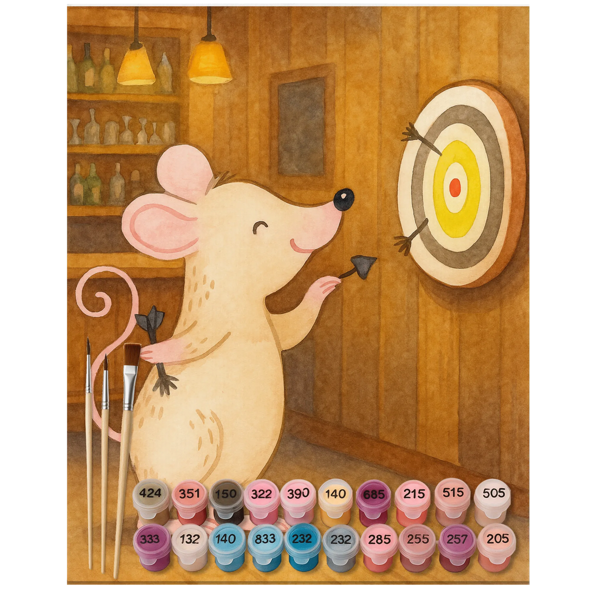 Malen nach Zahlen Maus Dart spielen Design acryl malset, leinwand malset, Malen nach Zahlen Bild, Zahlenbild, Acryl Malen nach Zahlen, Malen nach Zahlen, malset, malen mit zahlen, DIY Malen nach Zahlen, kreativ set, Malen nach Zahlen Leinwand, malerei nach zahlen, leinwand malerei, malen nach zahlen set, acrylmalerei set, diy set, Sportler, Schenken, Sport, Geschenk, Sportart, Hobby, Danke, Dankeschön, Auszeichnung, Gewinn, Darten, Dart Turnier, Dart spielen, Darts
