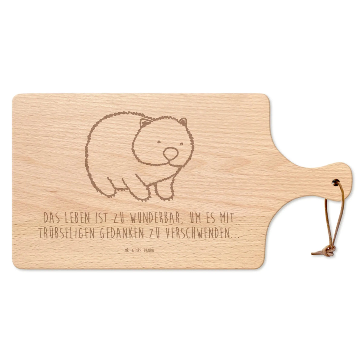 Cutting board with handle Wombat card, gift ideas, gifts, small animals, cute, cute animal motives, hand drawn, funny sayings, good mood, special gifts, animal lover, life is beautiful, Australia, saying