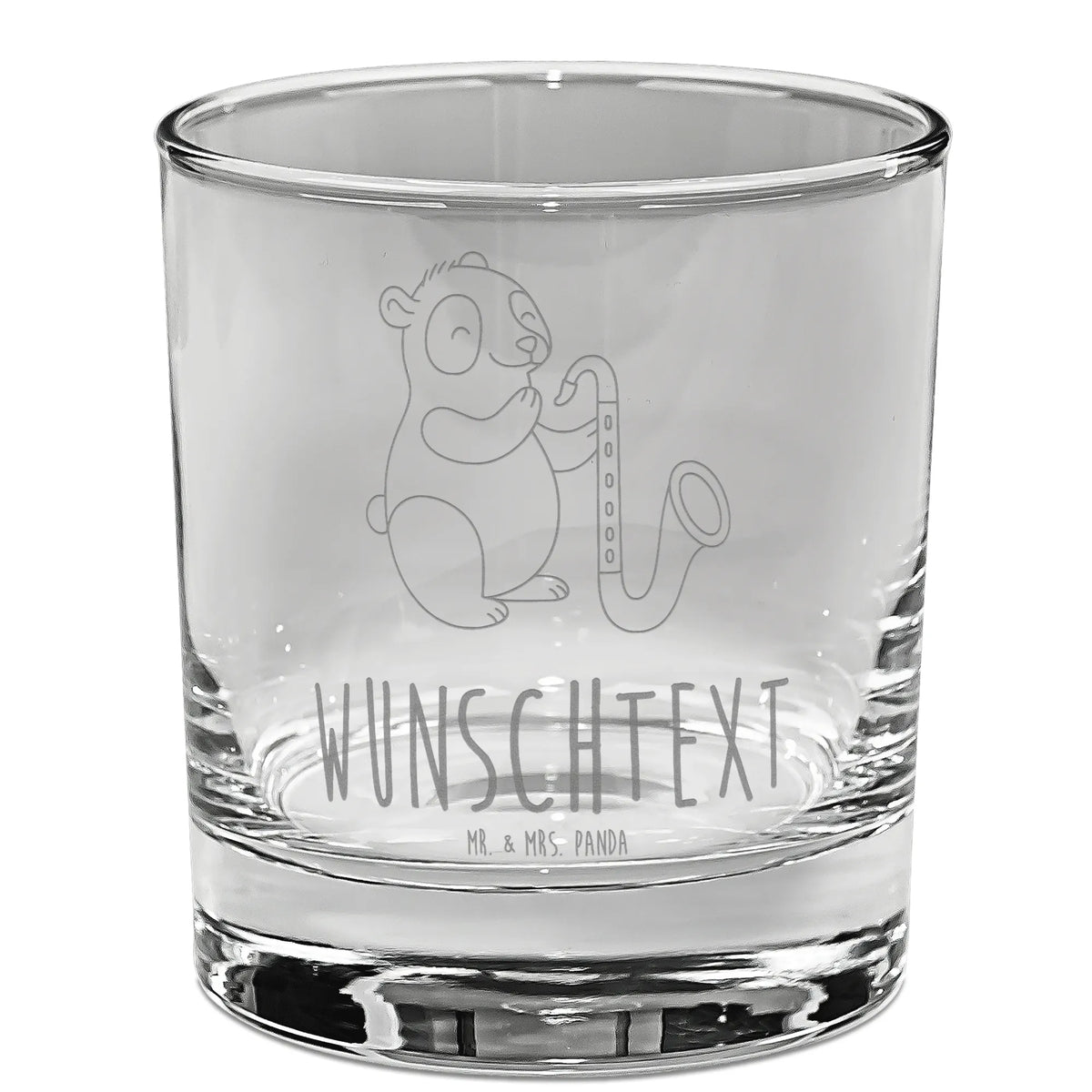 Personalized Gin Glass Panda bass clarinet Instruments, gifts for musicians, music enthusiasts