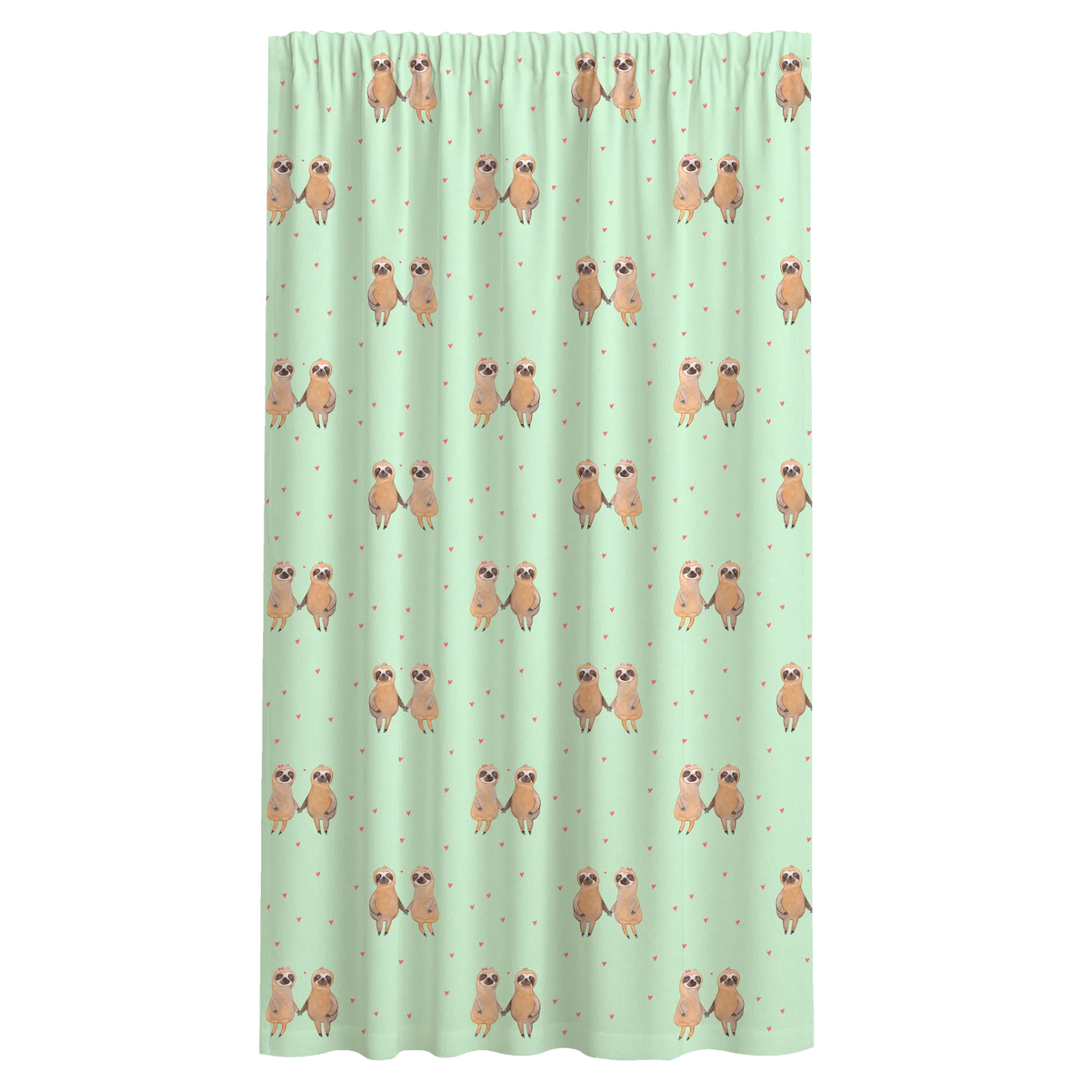 Vorhang Faultier Pärchen Muster Vorhang, Stoffvorhang, Gardine, Baumwollvorhang, Gardinenschal, Vorhang Schal, Flächenvorhang, Schiebevorhang, Seitenschal, Faultier, Faultier Geschenk, Faultier Deko, Beziehung, Liebespaar, Gemeinsam, Faultierliebe, Verlobt, Liebe, Langsamkeit, faul, Faultiere, Pärchen, Verliebt, Relaxen, Lieblingstier, Faultierpärchen