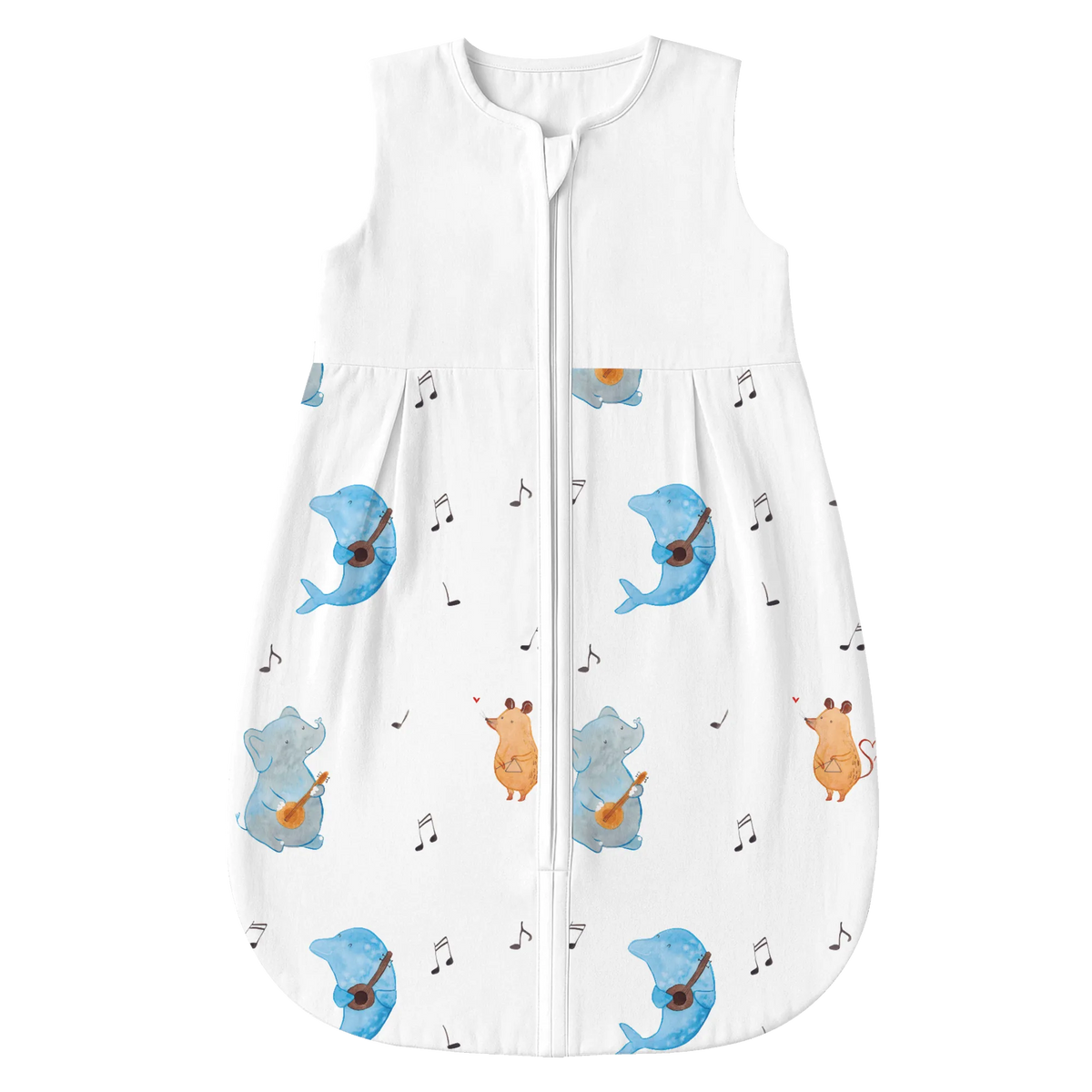 Schlafsack Baby Big Band Muster Babyschlafsack, Schlafsack Baby, Tiere, Gute Laune, Tiermotive, Lustige Sprüche, Maus, Musikanten, Hund, Musik, Gitarre, Elefant, Delfin, Band, Pinguin, Triangel