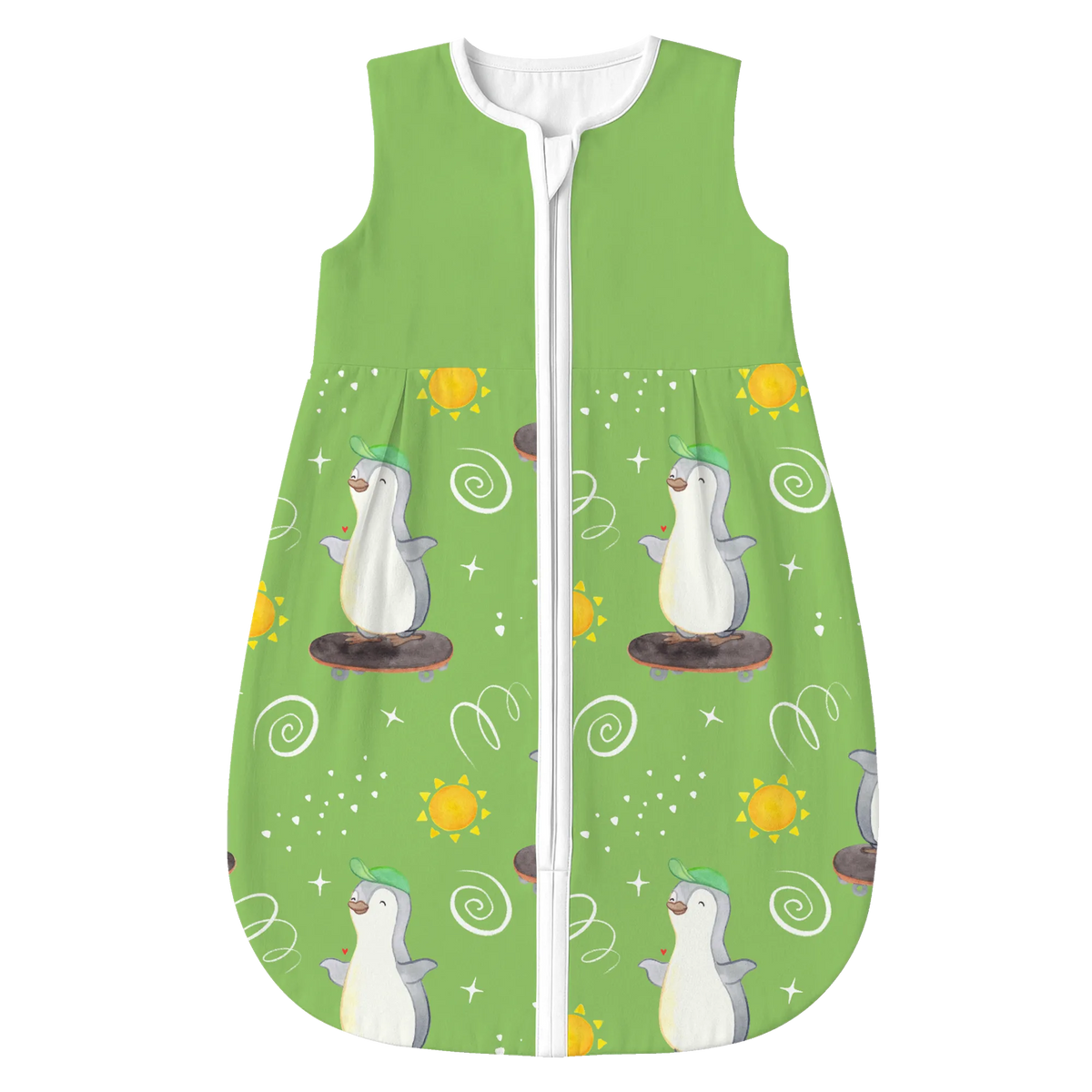 Schlafsack Baby Pinguin Skateboarden Muster Schlafsack Baby, Babyschlafsack, Geschenk, Sport, Sportart, Hobby, Schenken, Danke, Dankeschön, Auszeichnung, Gewinn, Sportler, Skaten, Skateboard fahren, Skateboarden, Skateplatz, Skateboard