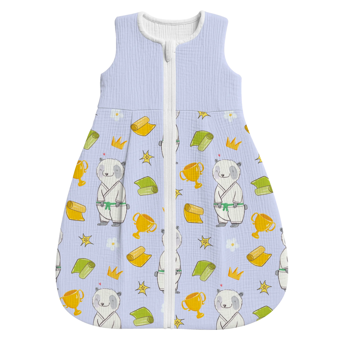 Schlafsack Baby Panda Jiu Jitsu Muster Babyschlafsack, Schlafsack Baby, Geschenk, Sport, Sportart, Hobby, Schenken, Danke, Dankeschön, Auszeichnung, Gewinn, Sportler, Japanische Kampfkunst, Jiu Jitsu, Selbstverteidigung
