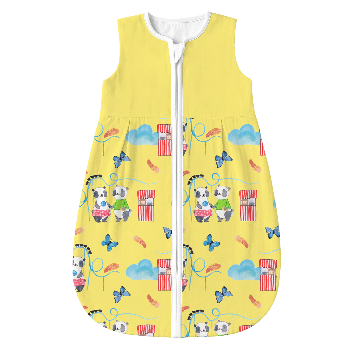 Schlafsack Baby Pandas Freizeitpark besuchen Muster Babyschlafsack, Schlafsack Baby, Geschenk, Sport, Sportart, Hobby, Schenken, Danke, Dankeschön, Auszeichnung, Gewinn, Sportler, Achterbahn fahren, Freizeitpark Besuchen