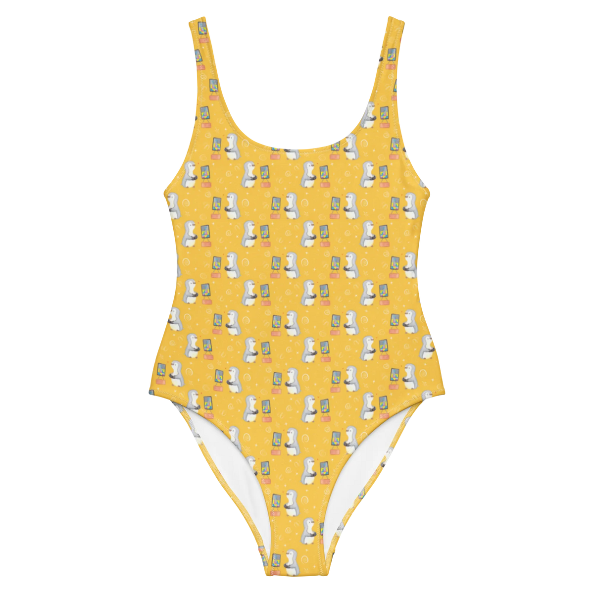 Badeanzug Pinguin Zocken Muster Rückenfreier Badeanzug, Badeoutfit, Schwimmbekleidung, Bade-Einteiler, Badeanzug, Damen-Badeanzug, Bademode, Einteiliger Badeanzug, Luxus-Badeanzug, Schwimmkostüm, Strandmode, UV-Badeanzug, Badebekleidung, Schwimmanzug, Schwimmdress, Badedress, Sonnenschutz-Badeanzug, Beachwear, Swimsuit, Shape-Badeanzug, Damenbadeanzug, Badekostüm, Damen-Einteiler, Schenken, Sportart, Hobby, Danke, Dankeschön, Geschenk, Auszeichnung, Gewinn, Sportler, Sport, Videogames, Gaming, Videospiele, Zocken