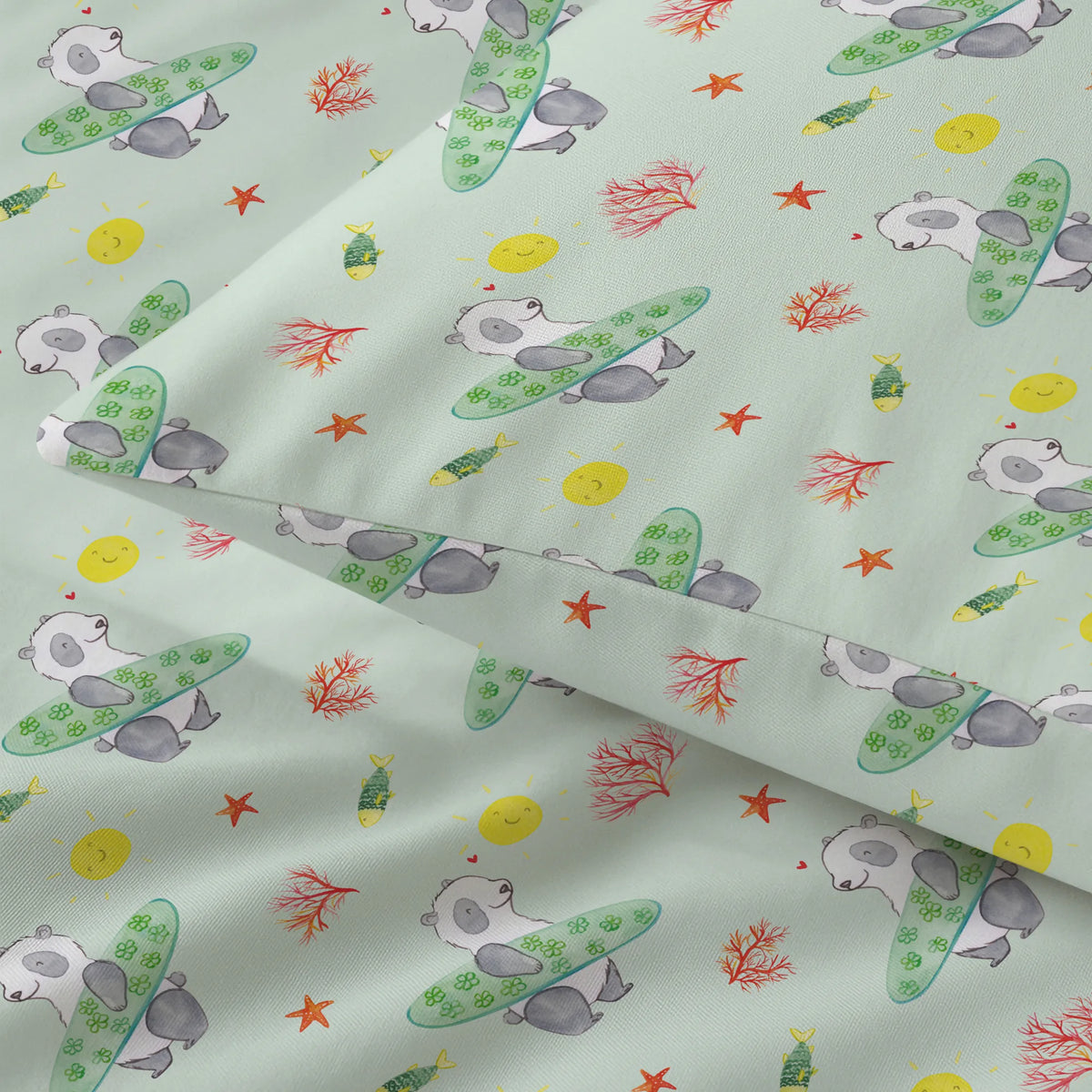 Bettwäsche Panda Surfen Muster Baumwoll-Satin Bettwäsche, Bettwäsche Satin, Kissenbezug, Kissenhülle, Bettwäsche Baumwolle, Baumwoll Satin, Bettdeckenbezug, Bettzeug, Kuschelbettwäsche, Bettwäsche, Baumwollbettwäsche, Bettbezug, Bettwäschegarnitur, Deckenbezug, Bettwäsche Set, Geschenk, Schenken, Sport, Sportart, Hobby, Danke, Dankeschön, Auszeichnung, Gewinn, Sportler, Surfschule, Surfen, Wellenreiten