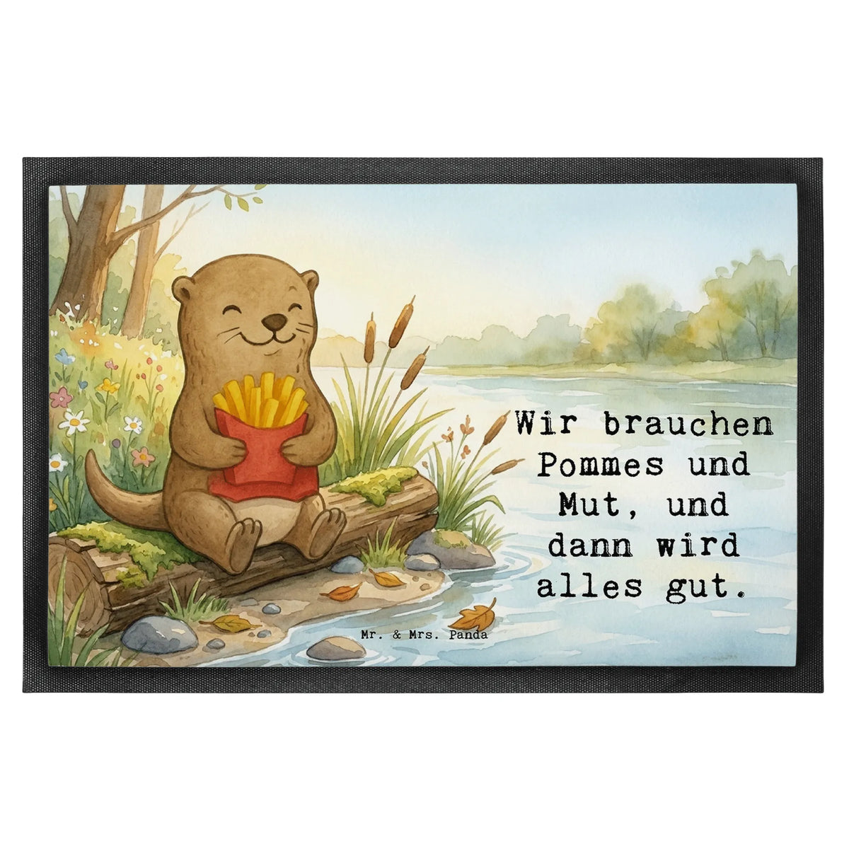 Fußmatte Otter Pommes Design Schmutzfangmatte, Abstreifer, Fußabstreifer, Flurmatte, Matte Haustür, Schmutzmatte, Außenmatte, Abtreter, Fußabtreter, Eingangsmatte, Türvorleger, Bodenmatte, Fussmatte, Vorleger, Schmutzfangteppich, Eingangsteppich, Hausmatte, Gummimatte, Teppichmatte, Abtretmatte, Bodenvorleger, Sauberlaufmatte, Haustürmatte, Gummi-Fußmatte, Schmutzfänger, Schuhabstreifer, Fußmatte, Outdoor-Matte, Türmatte