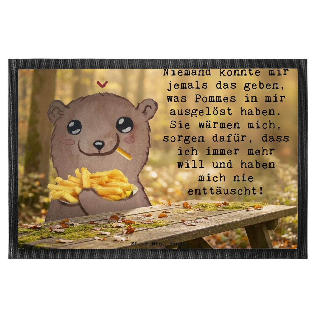Fußmatte Bär Pommes verliebt Design Bodenvorleger, Türmatte, Bodenmatte, Schmutzfangmatte, Fußabtreter, Fußabstreifer, Sauberlaufmatte, Schmutzfänger, Abstreifer, Haustürmatte, Fußmatte, Schmutzfangteppich, Hausmatte, Gummi-Fußmatte, Gummimatte, Eingangsteppich, Teppichmatte, Matte Haustür, Vorleger, Flurmatte, Türvorleger, Abtretmatte, Außenmatte, Abtreter, Schmutzmatte, Schuhabstreifer, Fussmatte, Eingangsmatte, Outdoor-Matte