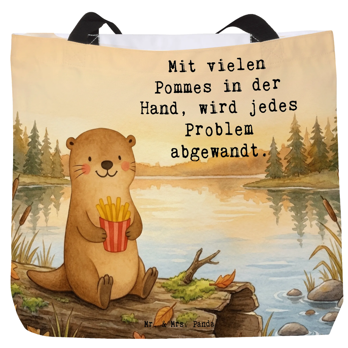 Shopper Otter See Pommes Design Schultasche, Tote Bag, Strandtasche, Laptoptasche, Freizeittasche, Unitasche, Alltagstasche, Beutel, studententasche, Reisetasche, Büchertasche, Tasche, Tragebeutel, Schulbeutel, Stoffbeutel, Tragetasche, Pandatasche, Einkaufstasche, Statement-Tasche, City-Shopper, Urlaubstasche, XL Tasche