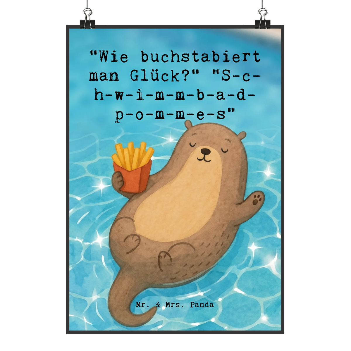Poster Otter Schwimmbad Pommes Design Drucke, Design Poster, Wanddekoration, Wandkunst, Designposter, Wanddruck, Mr. & Mrs. Panda Poster, Wanddeko Bild, Kunstdruck, Kunstdruck Poster, Panda Poster, Plakat, Typografie Poster, Wandbild, Wanddeko, Deko Bild, Posterdruck, Bild, Wandschmuck, Deko Poster, Grafikposter, Kunstposter