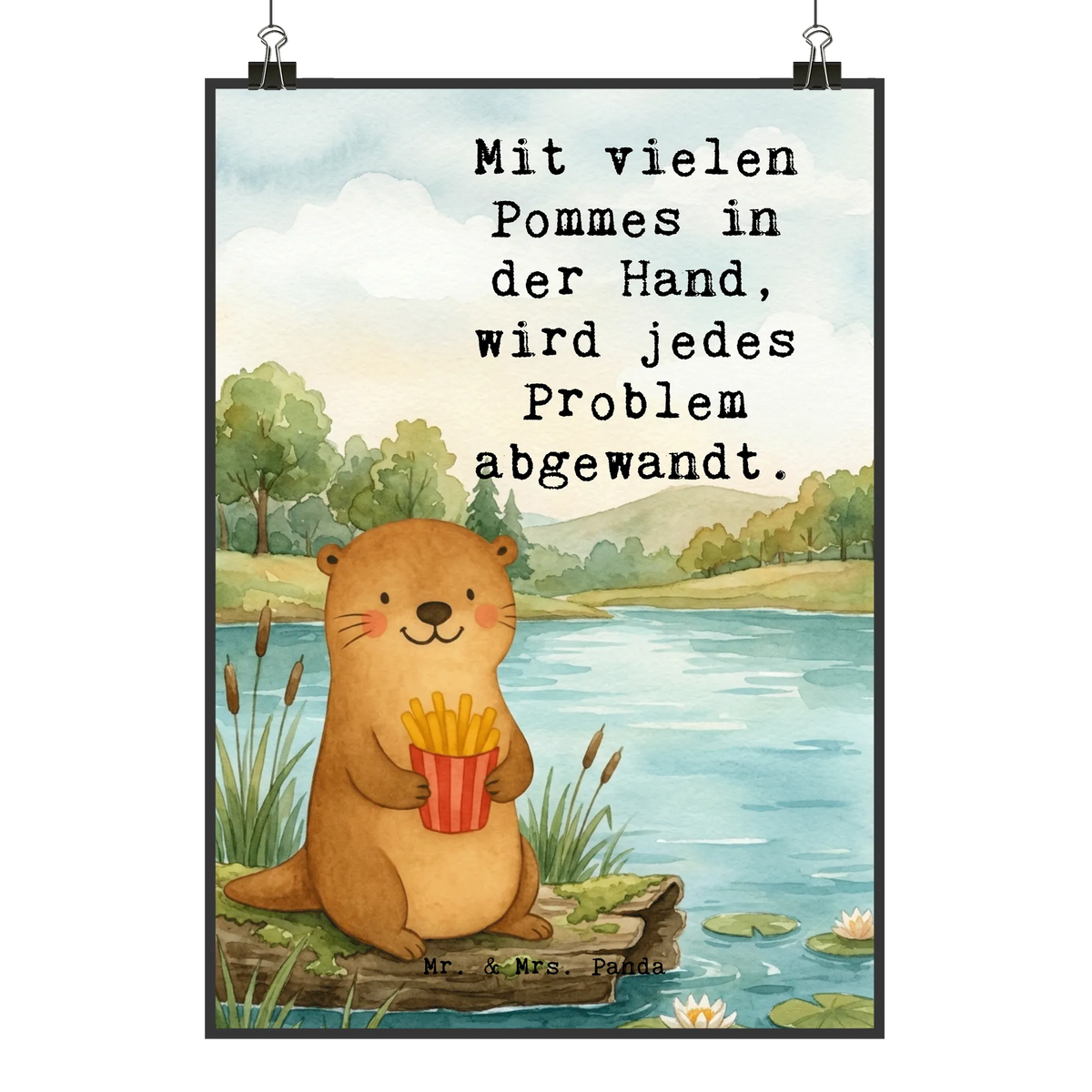 Poster Otter See Pommes Design Deko Bild, Design Poster, Wanddeko, Typografie Poster, Kunstposter, Wandkunst, Deko Poster, Wanddekoration, Wanddeko Bild, Plakat, Kunstdruck, Posterdruck, Wanddruck, Kunstdruck Poster, Panda Poster, Grafikposter, Wandschmuck, Drucke, Designposter, Wandbild, Mr. & Mrs. Panda Poster, Bild