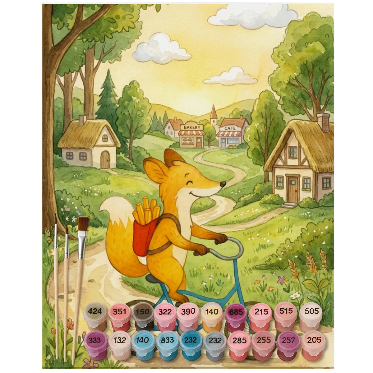 Malen nach Zahlen Fuchs Lieferung Pommes Design Zahlenbild, kreativ set, Malen nach Zahlen Leinwand, leinwand malerei, malset, Acryl Malen nach Zahlen, malerei nach zahlen, diy set, acryl malset, Malen mit Zahlen, Malen nach Zahlen, leinwand malset, DIY Malen nach Zahlen, Malen nach Zahlen Bild, acrylmalerei set, malen nach zahlen set