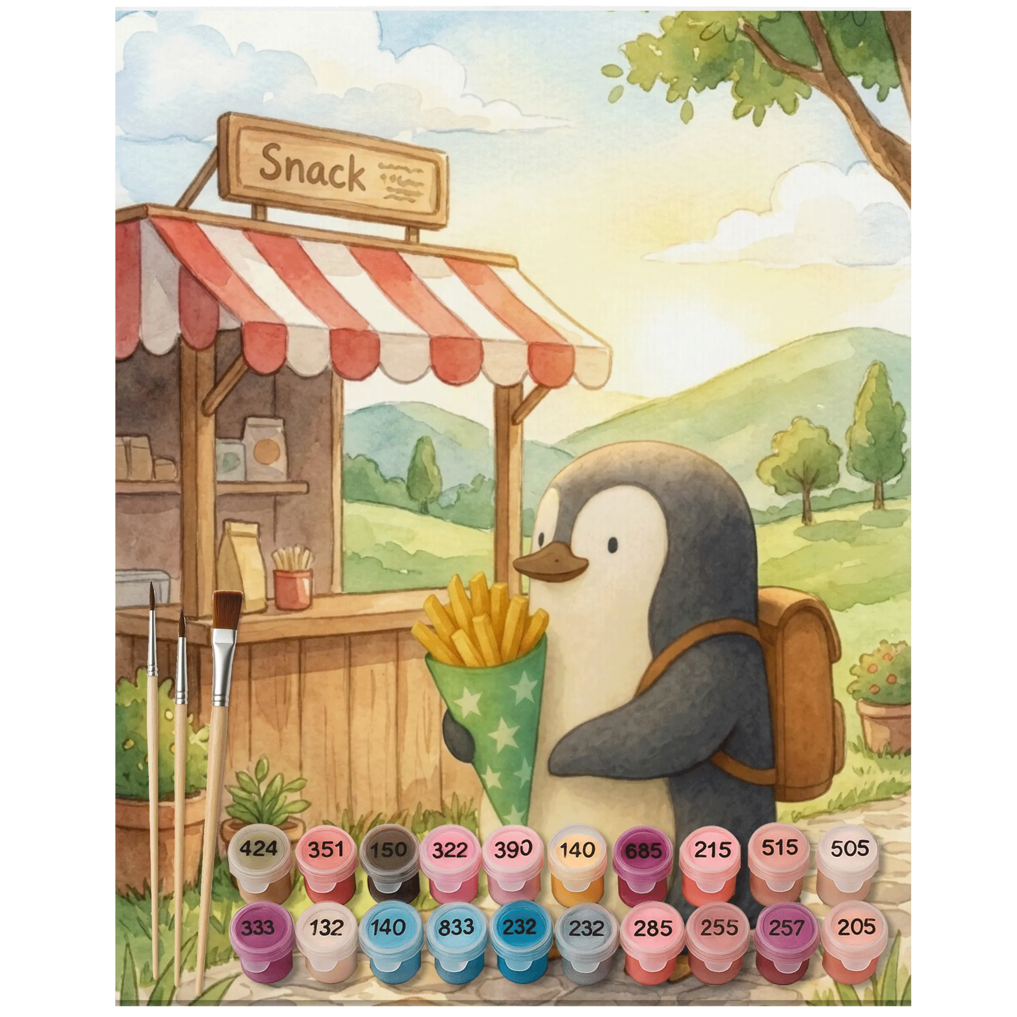 Malen nach Zahlen Pinguin Pommestüte Design leinwand malerei, acryl malset, DIY Malen nach Zahlen, malerei nach zahlen, malset, leinwand malset, kreativ set, malen nach zahlen set, Malen mit Zahlen, Malen nach Zahlen, diy set, Zahlenbild, Acryl Malen nach Zahlen, acrylmalerei set, Malen nach Zahlen Bild, Malen nach Zahlen Leinwand
