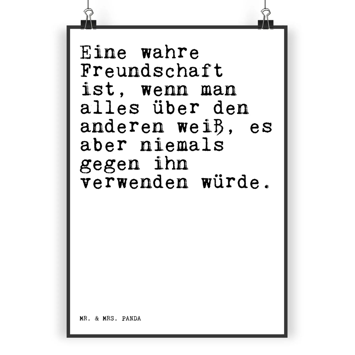 Poster Eine wahre Freundschaft ist,...